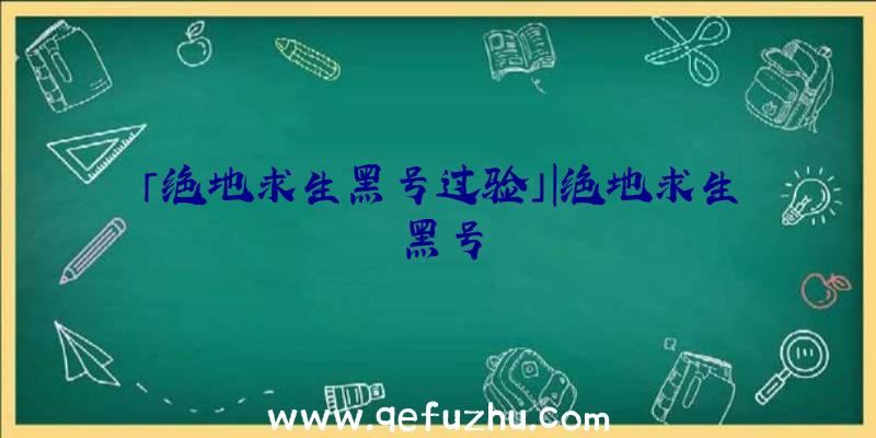 「绝地求生黑号过验」|绝地求生黑号